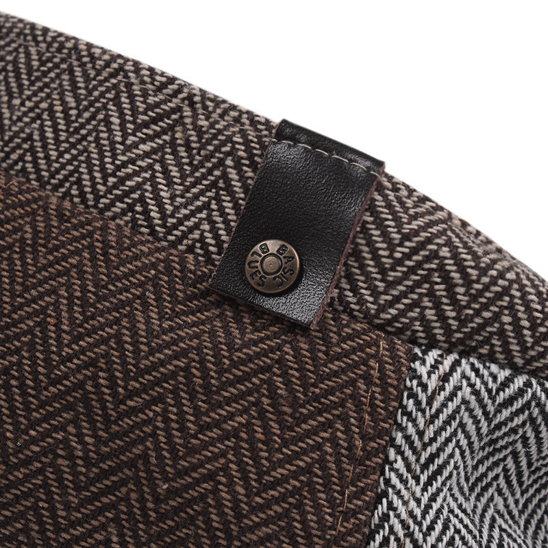 Herringbone Cotton Literary Octagonal Hat