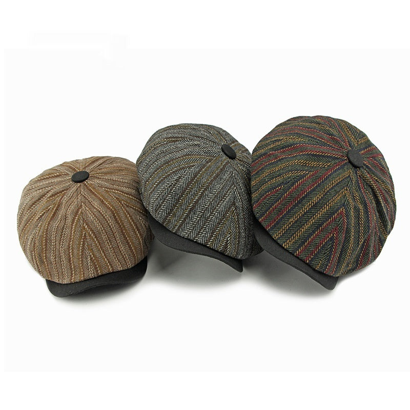 Retro Vintage Wool Stripe Beret