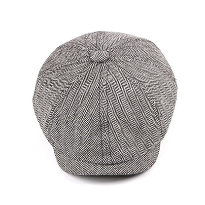 Dome Wool Octagonal Plaid Beret