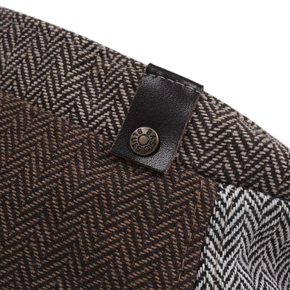 Herringbone Cotton Literary Octagonal Hat