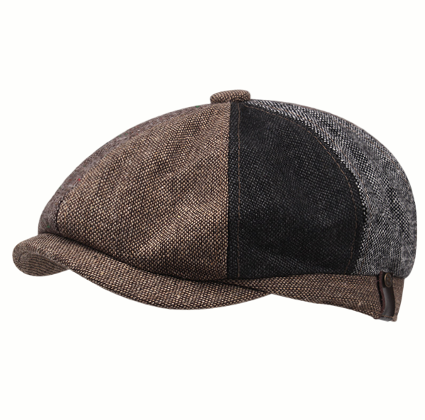 Herringbone Cotton Literary Octagonal Hat